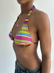 summermaxxing drop | small purple striped bikini top
