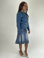 WINTER FAVOURITES | talla: S · color: azul · material: piel sintética · prenda: chaqueta · detalles: doble cremallera