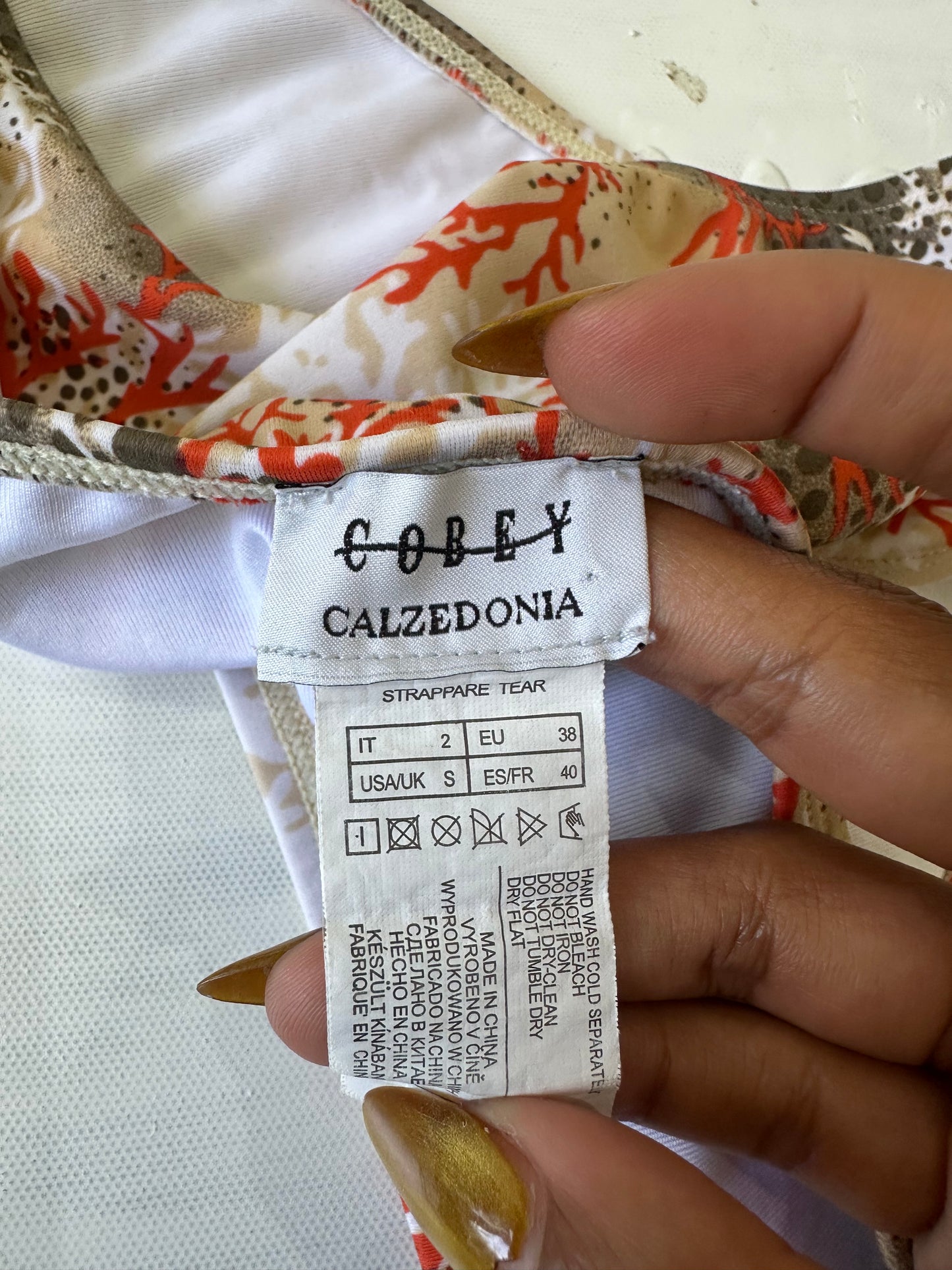 festival drop | small orange calzedonia embroidered bikini set