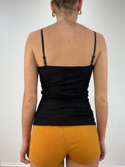 vintage edit nine: part two | small black and grey ruched cami top