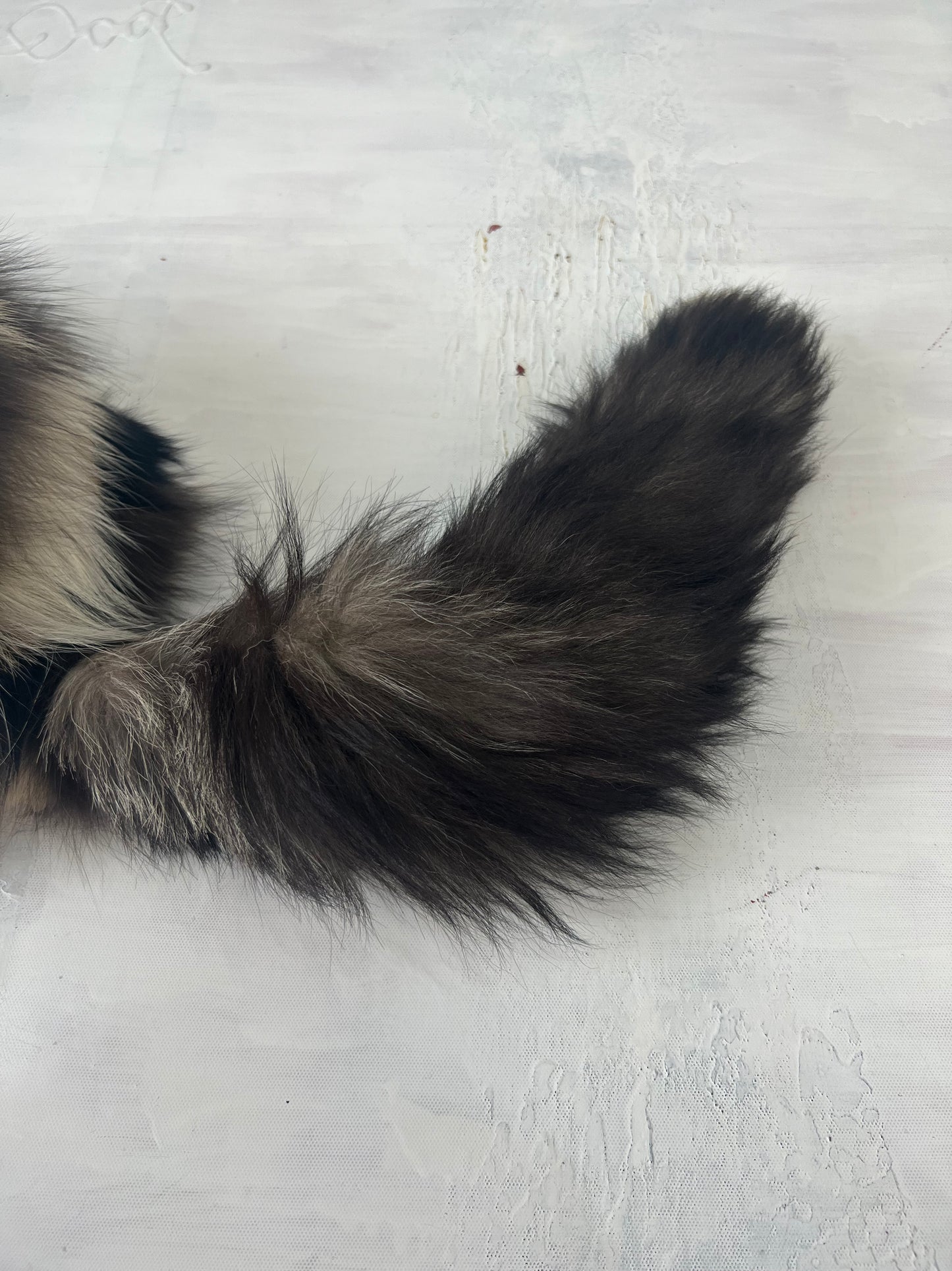 vintage edit fourteen | brown and white faux fur hat with tail