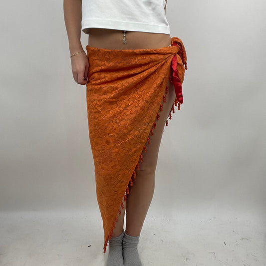 💻‼️| #2 orange lace sarong / shawl with red beads