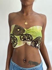 summermaxxing drop | small green patterned bandeau top