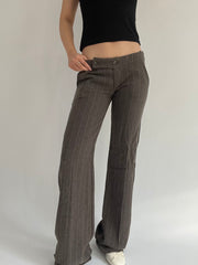‼️ | brown pinstripe trouser with brown details