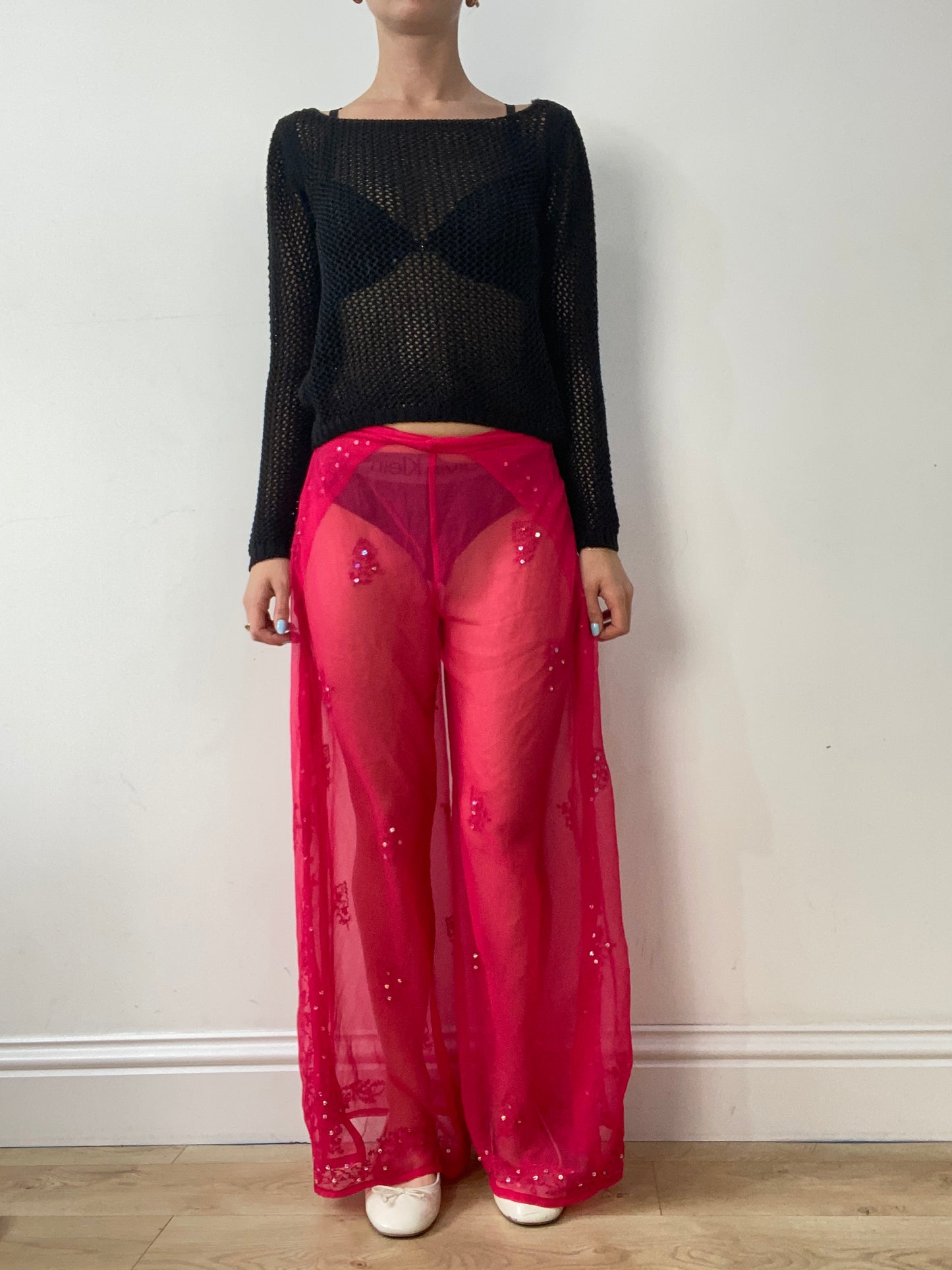 vintage edit thirty | small black crochet long sleeve jumper