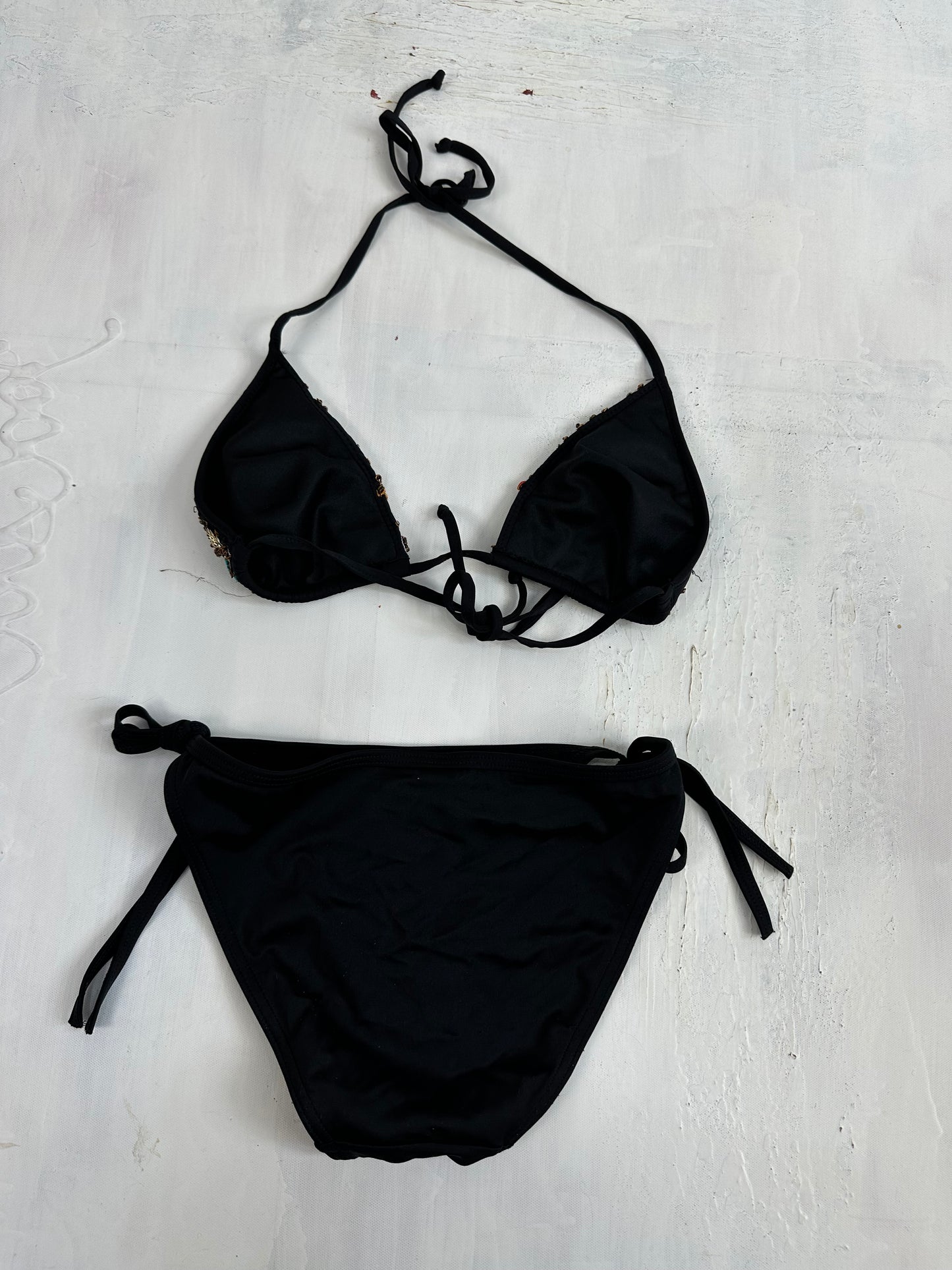 BEST PICKS | extra small black rhinestone bikini set