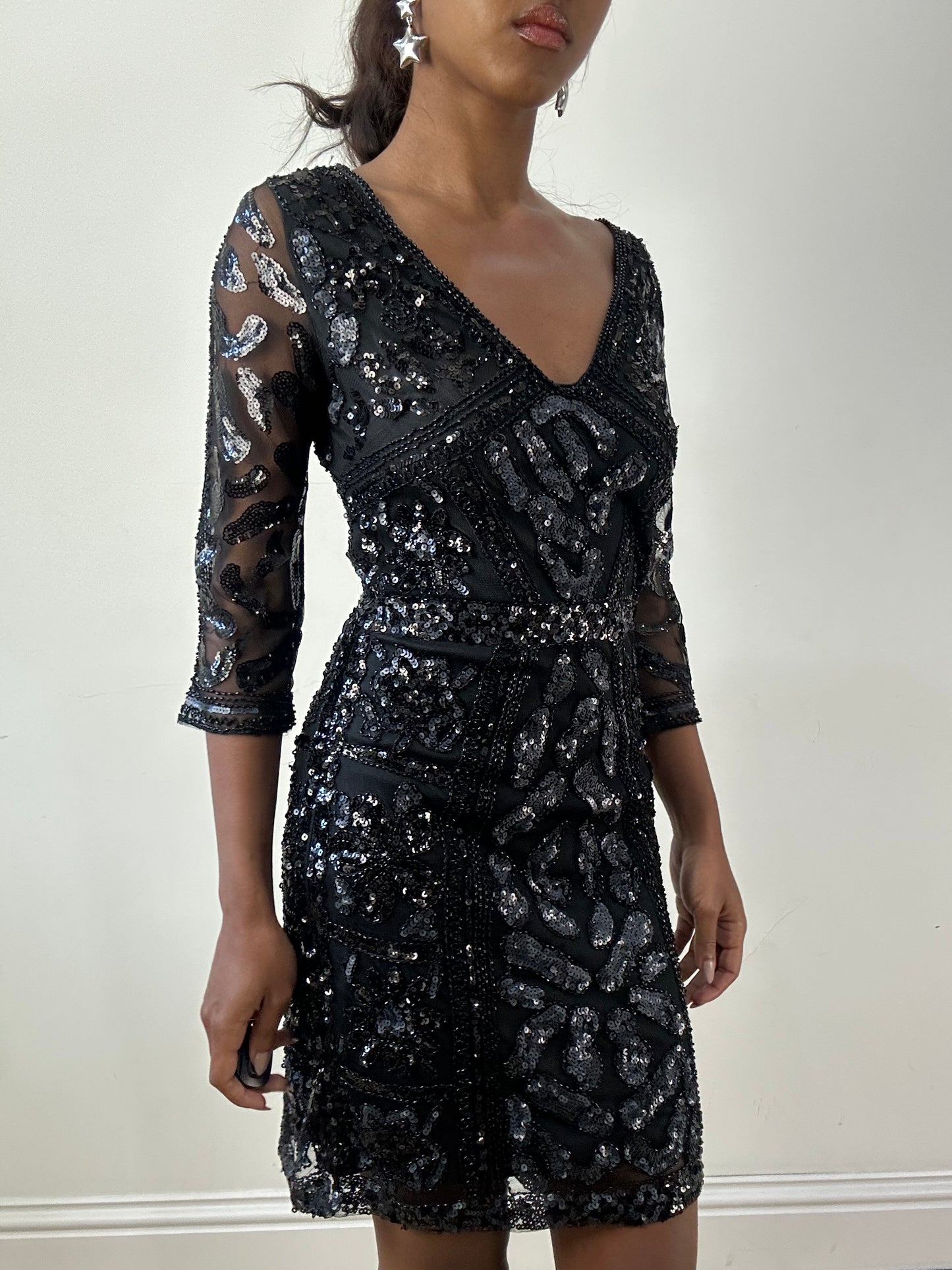 BEST PICKS | small black beaded mini dress