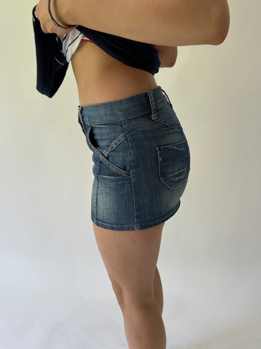 sailor drop | small blue sisley denim mini skirt