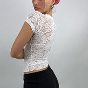 #442 vente d’échantillons | taille: S · couleur: blanc · matière: dentelle · article: haut · détails: belle