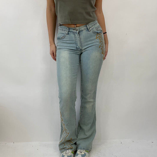 COTTAGECORE DROP | small light blue denim jeans with embroidery