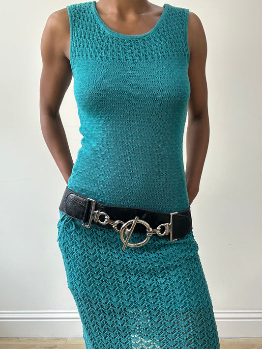 💚vintage edit thirty-one | taille: OS · couleur: noir · article: ceinture · détails: oversize + chaîne + détail