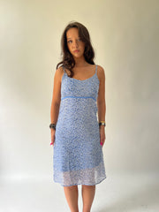 🪡SATC drop | taille: M · couleur: bleu · article: robe · détails: à motifs