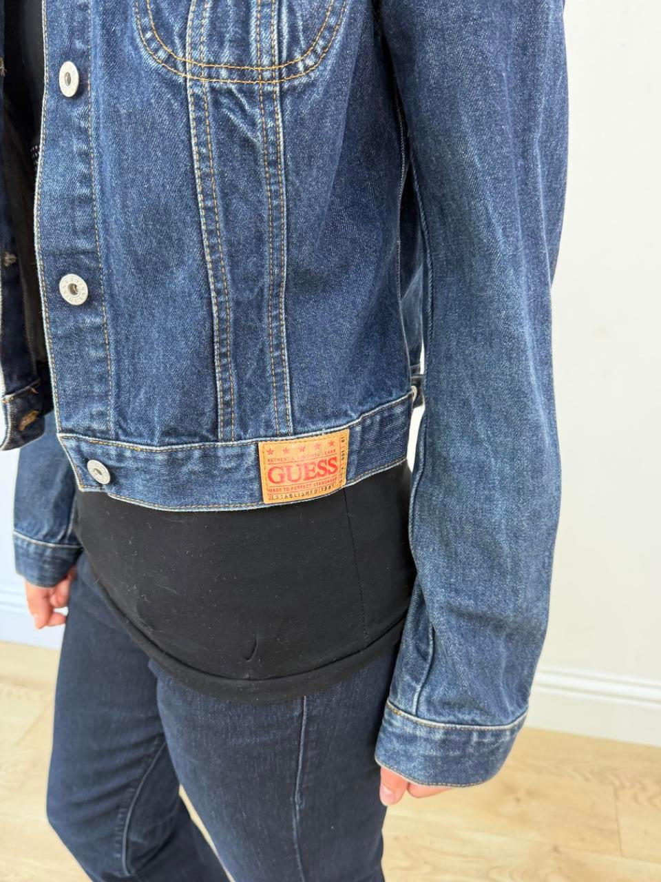blue dark wash guess denim jacket
