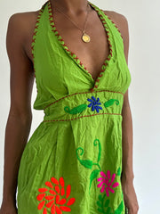 BEST PICKS | small green halterneck embroidered top