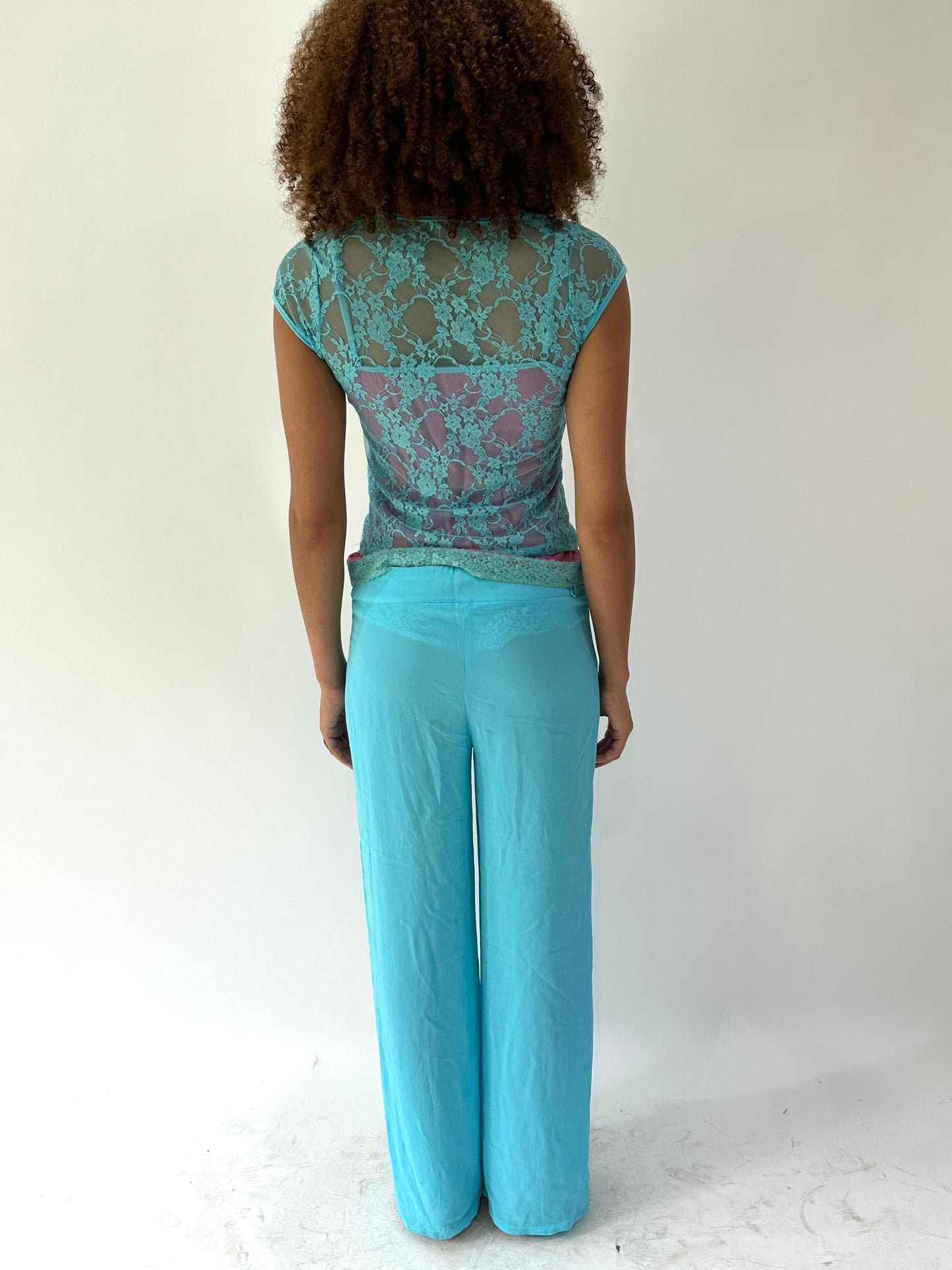festival drop | medium blue sheer trousers