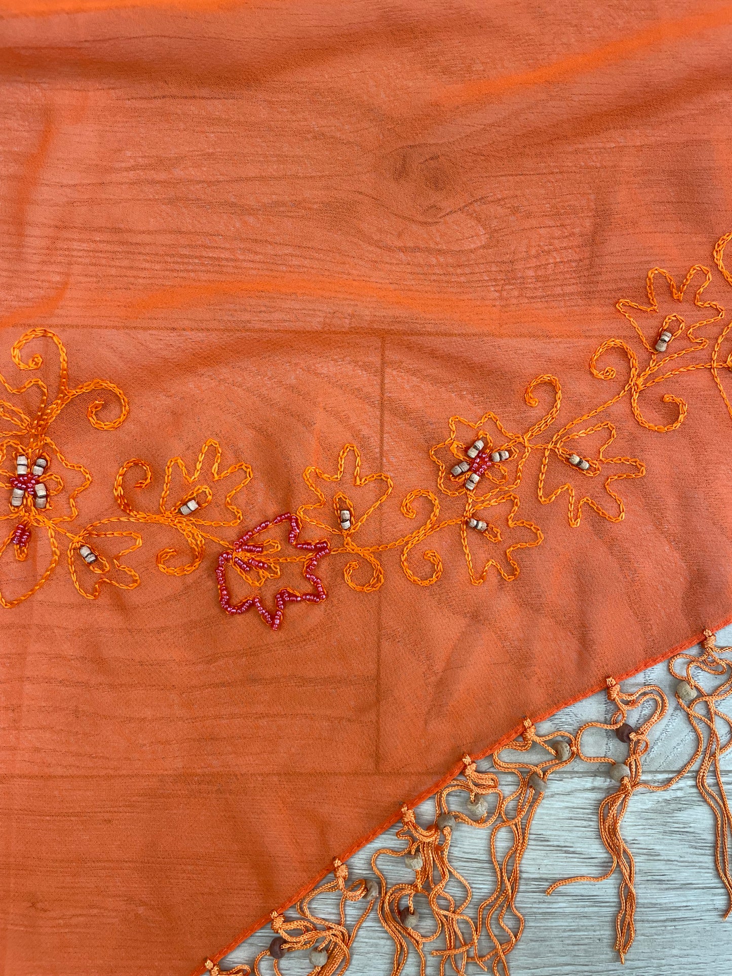 VINTAGE PICKS | adjustable asymmetrical orange tie side beach skirt