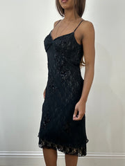 BEST PICKS | small black mesh overlay midi dress