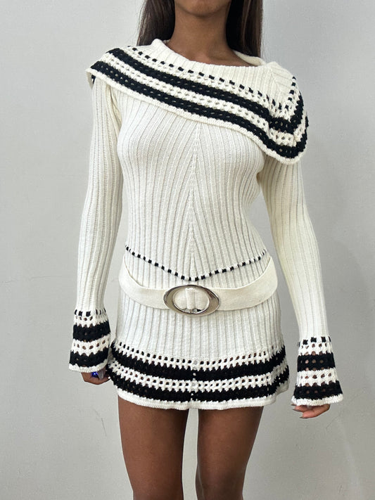 BEST PICKS | extra small/small white knit sweater dress/op