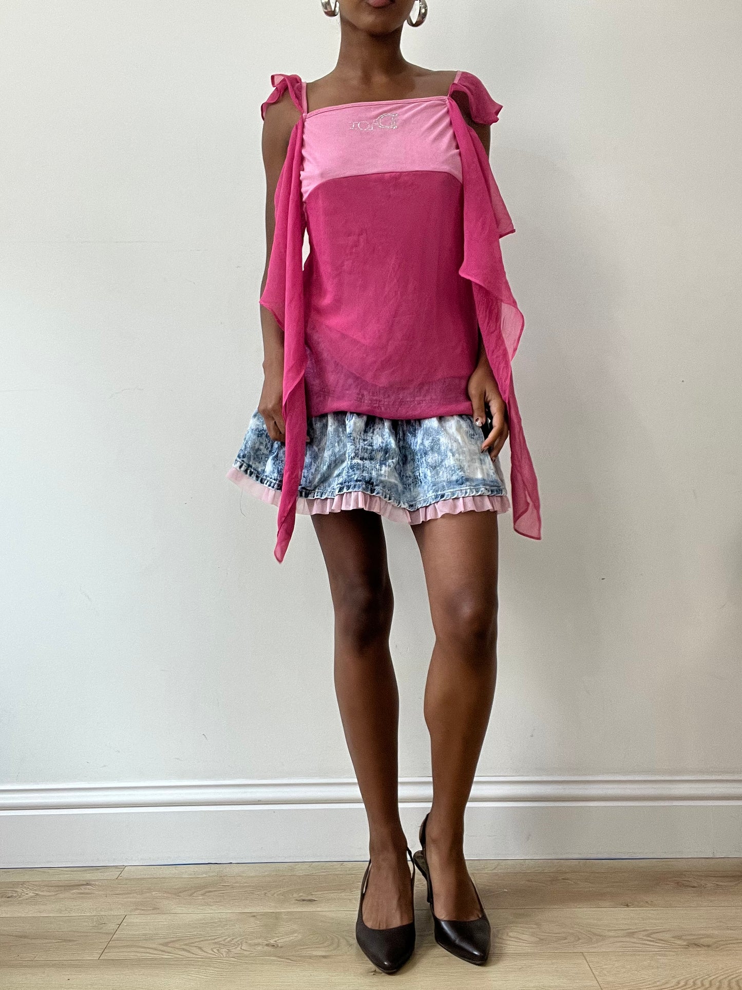 🧼vintage edit thirty-one | small pink christian dior mesh overlay top