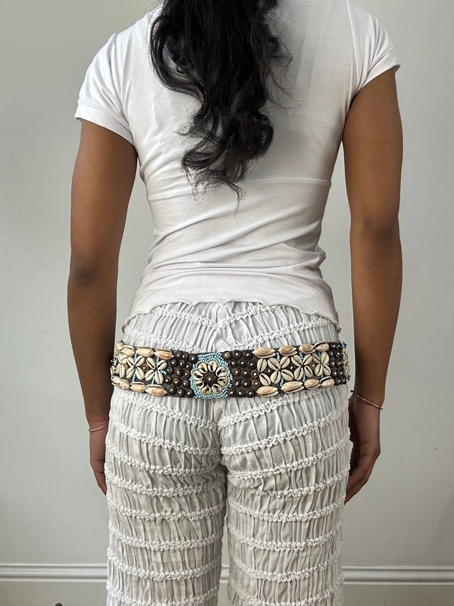 🐚#54 blue and cream shell belt