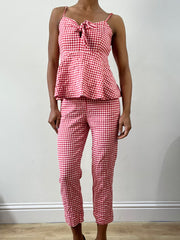 spring edit | small/medium red gingham jumpsuit