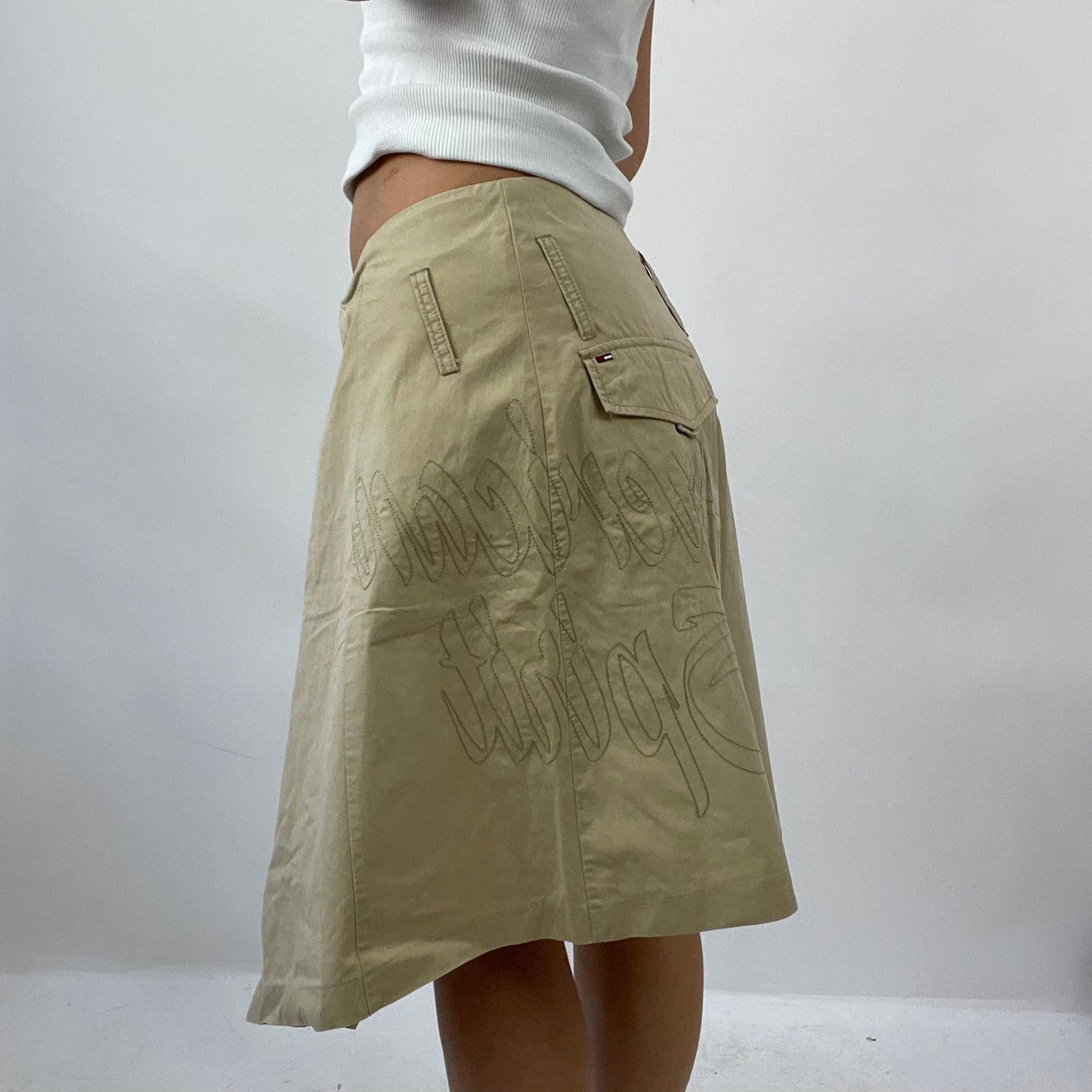 12 DAYS OF XMAS DROP | medium beige tommy hilfiger wrap skirt