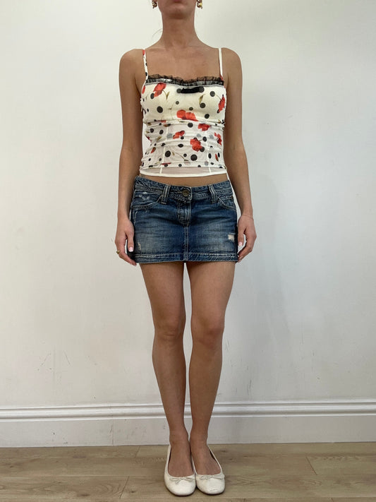 vintage edit twenty | small mid wash sisley denim skirt