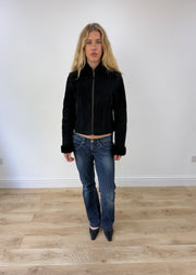 small black suede coat