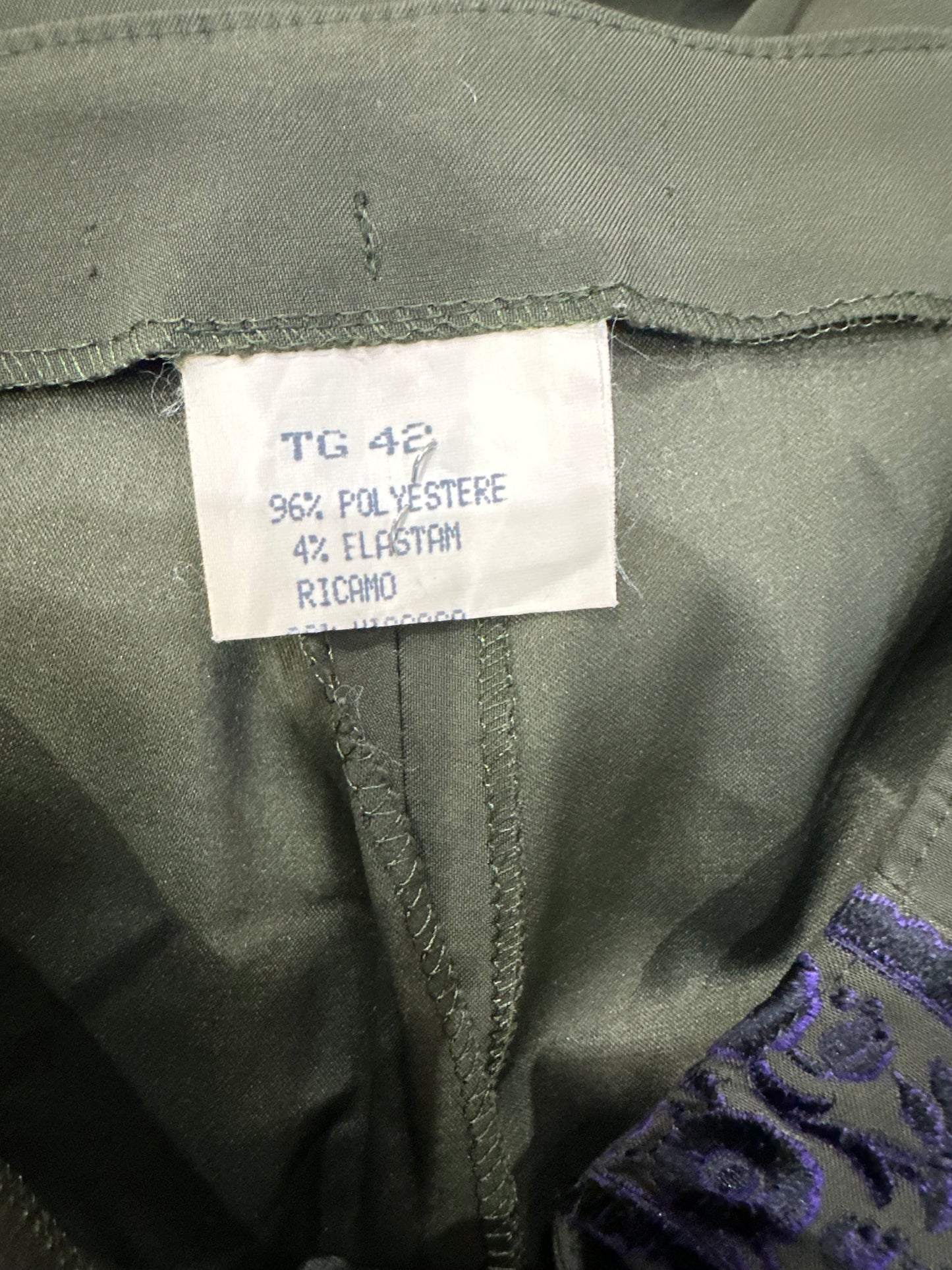 winter edit | extra small khaki trousers with purple embroidery