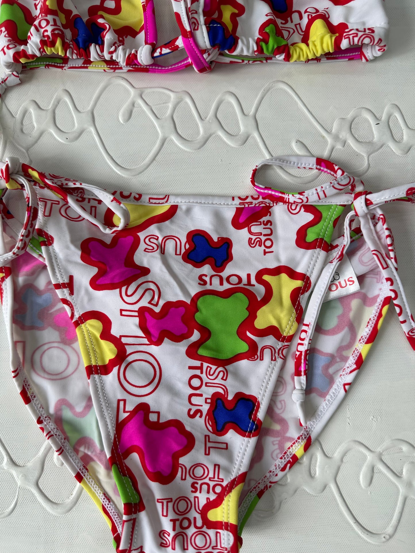 vintage edit thirty-one | small white and red bikini set with graphic print