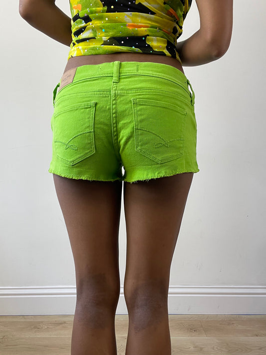 vintage edit twenty-seven | small lime green mini shorts