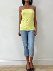 vintage edit twenty-five | large yellow tezenis bandeau top with lace back