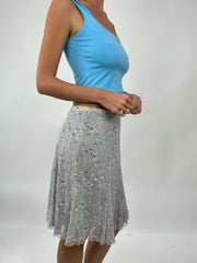 TAYLOR SWIFT DROP | small grey midi dress with pink floral print