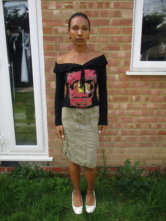 vintage edit nineteen | small black dolce & gabbana graphic print long sleeve top