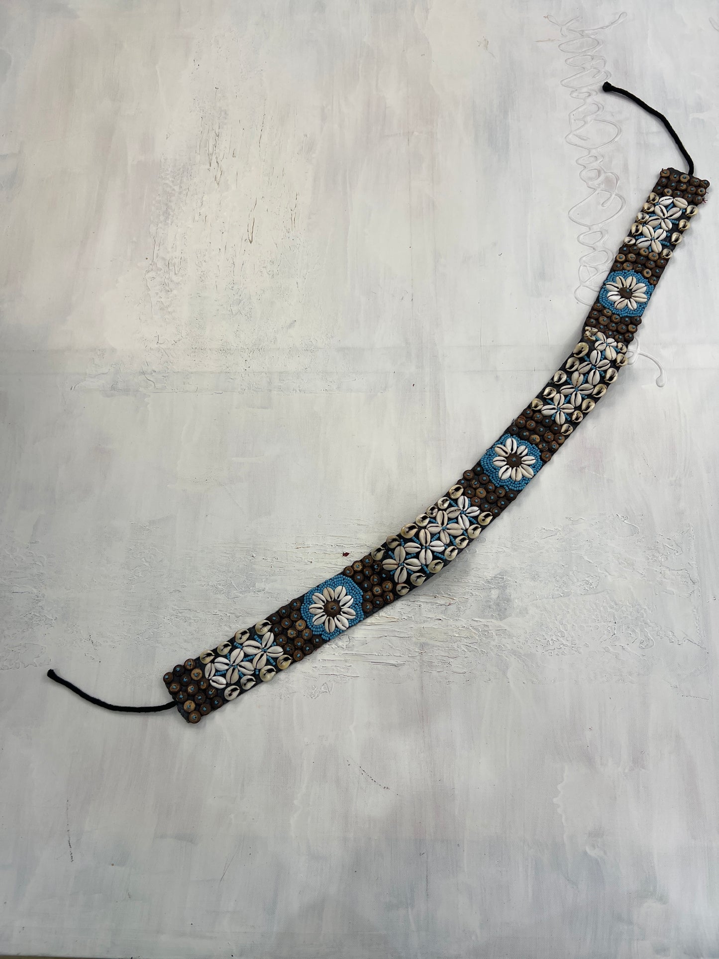 🐚#39 brown and blue shell belt