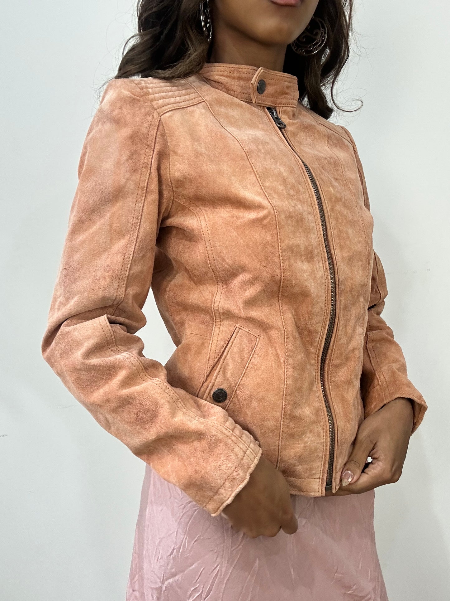 vintage edit: fashion week | small pink leather zip jacket