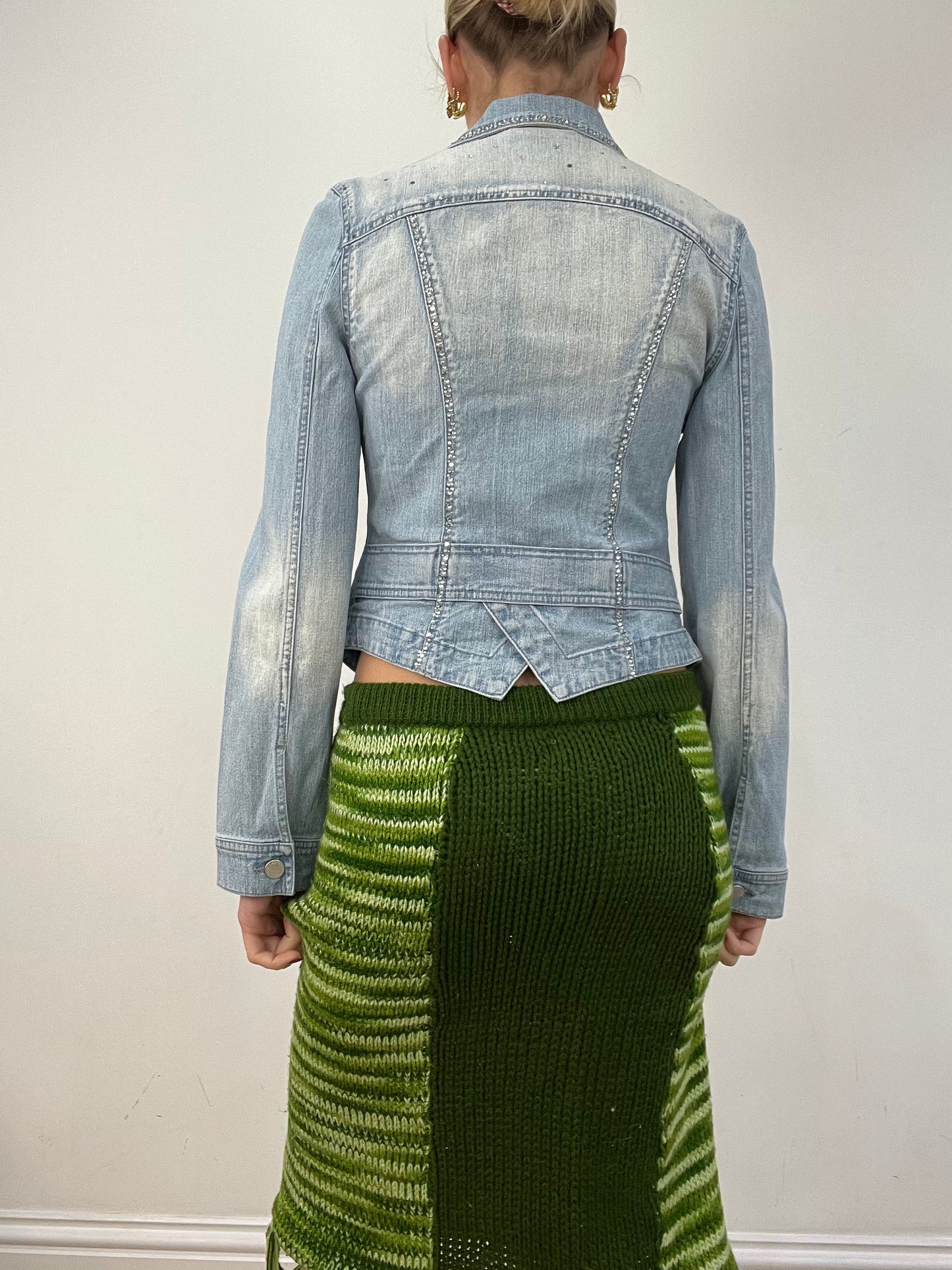 vintage edit twelve | small light wash diamanté denim jacket
