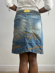vintage edit thirty-two | small blue denim replay midi skirt