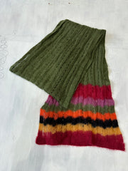 winter edit | green and red striped mohair scarf