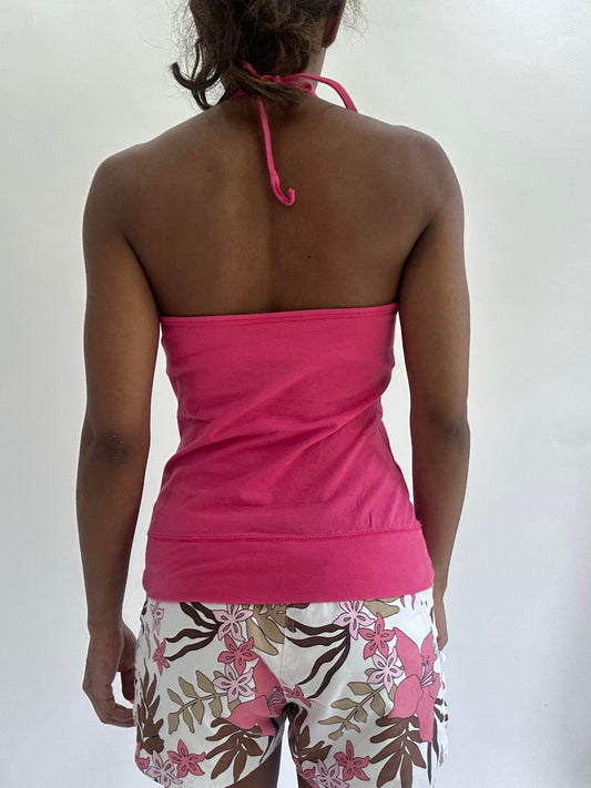 zara larsson drop | small pink halterneck top