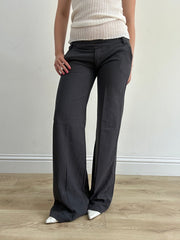 ‼️ | grey straight leg trousers