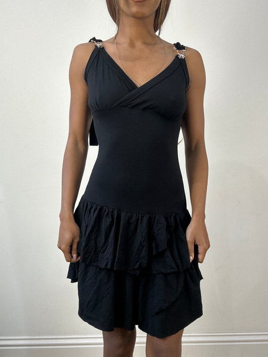 BEST PICKS | small black mini ruffle dress