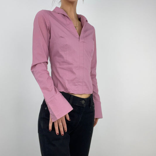 CARRIE BRADSHAW DROP | xsmall pinky purple collared long sleeve shirt