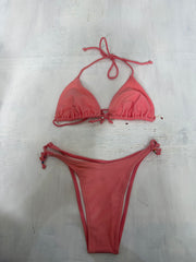 💻💚Vintage edit Twenty-one | juego de bikini de color rosa claro medio