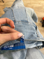 💻💚vintage edit twenty-two | Größe: L · Material: Denim · Artikel: Rock · Details: mittelblaue Waschung + plissiert