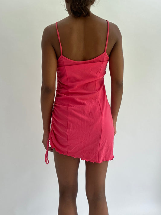 💚zara larsson drop | small pink ruched mini dress