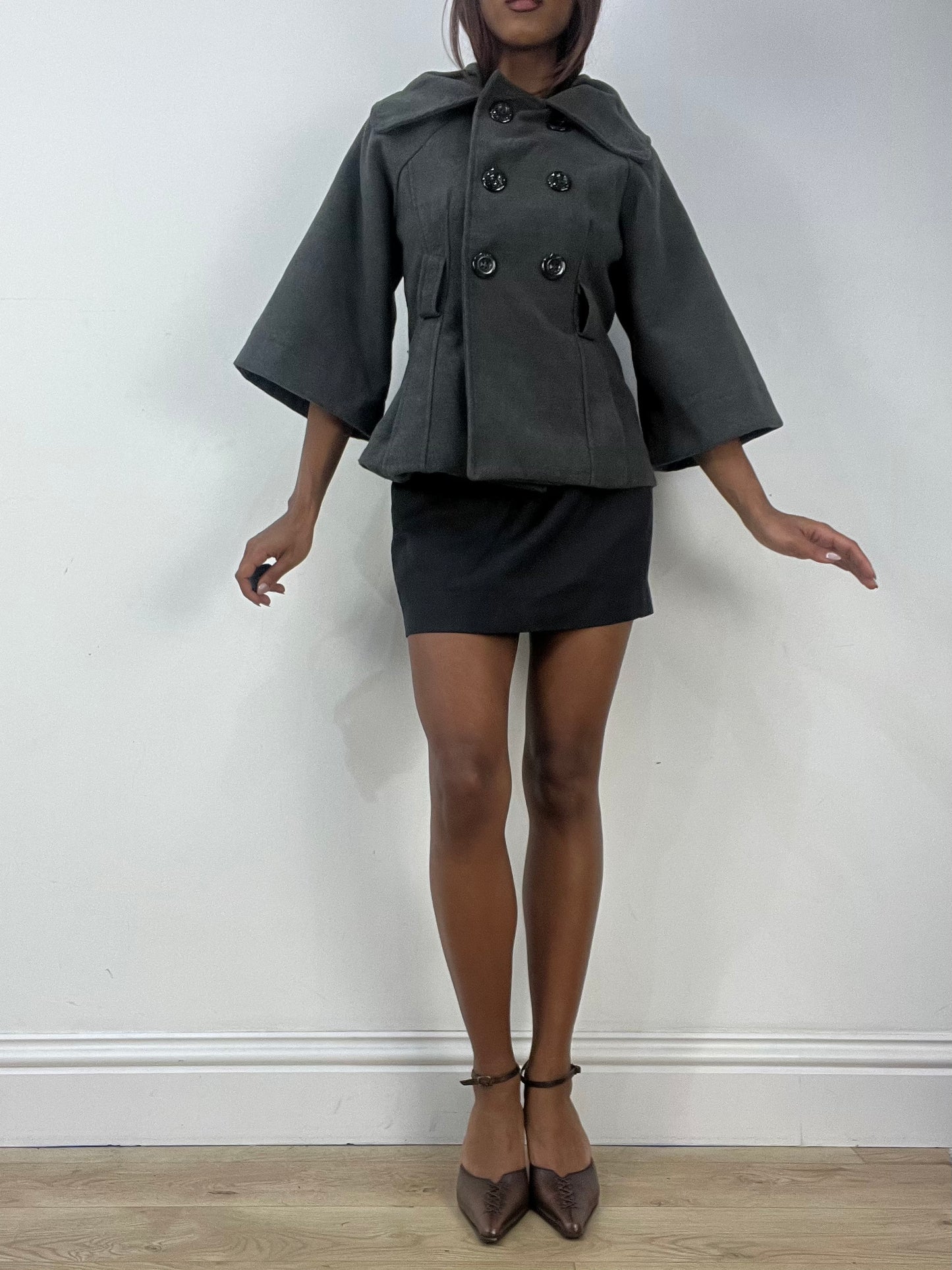 vintage edit thirty-three | small grey peacoat jacket