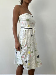 MEJORES RECOGEDAS | mini vestido con estampado diesel blanco medio