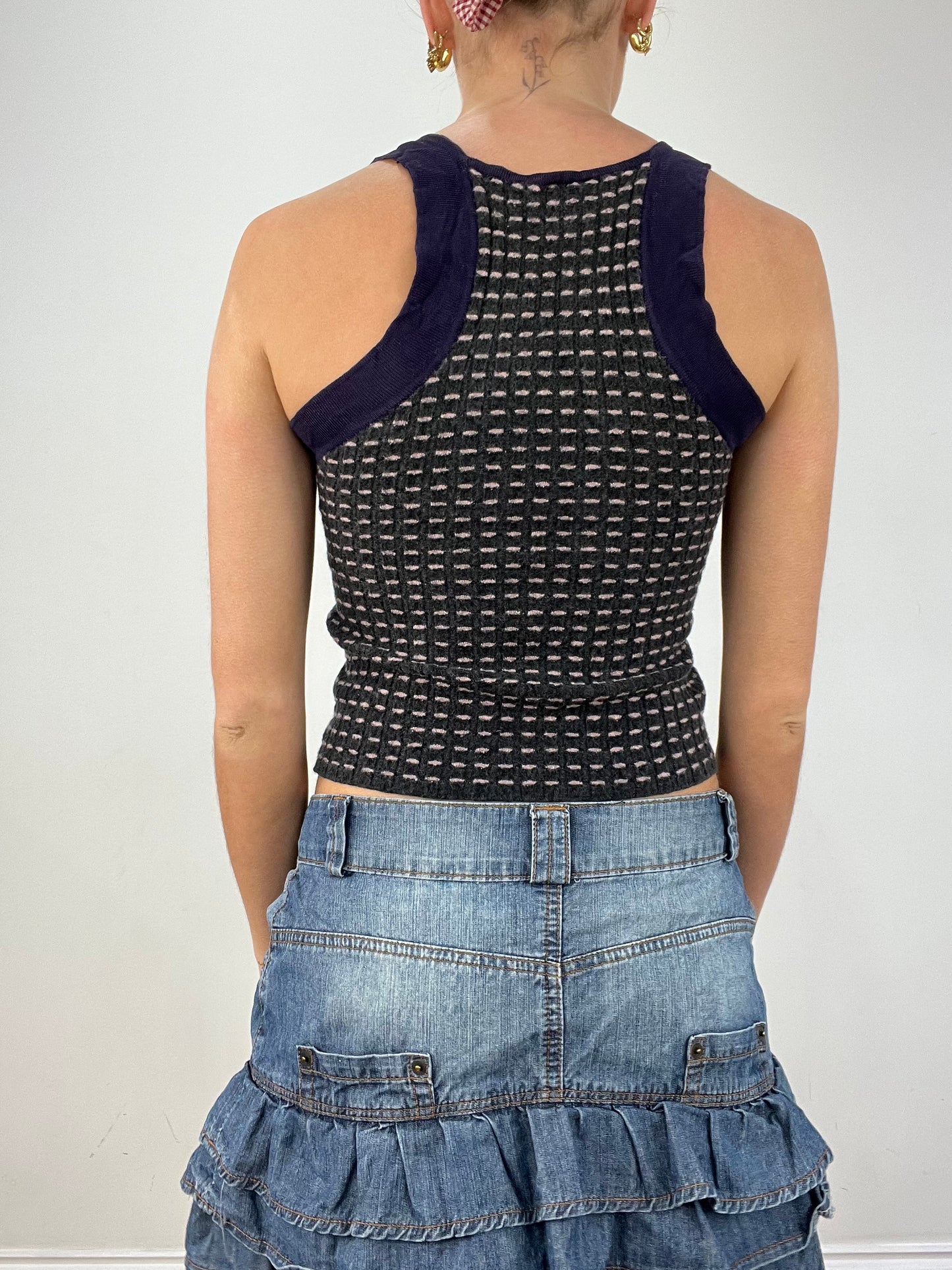 vintage edit twelve | extra small pink and purple missoni knitted top