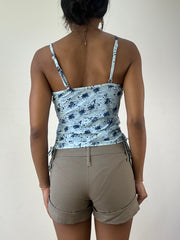 💻💚Vintage editar veintiuno | conjunto de natación tankini floral azul medio